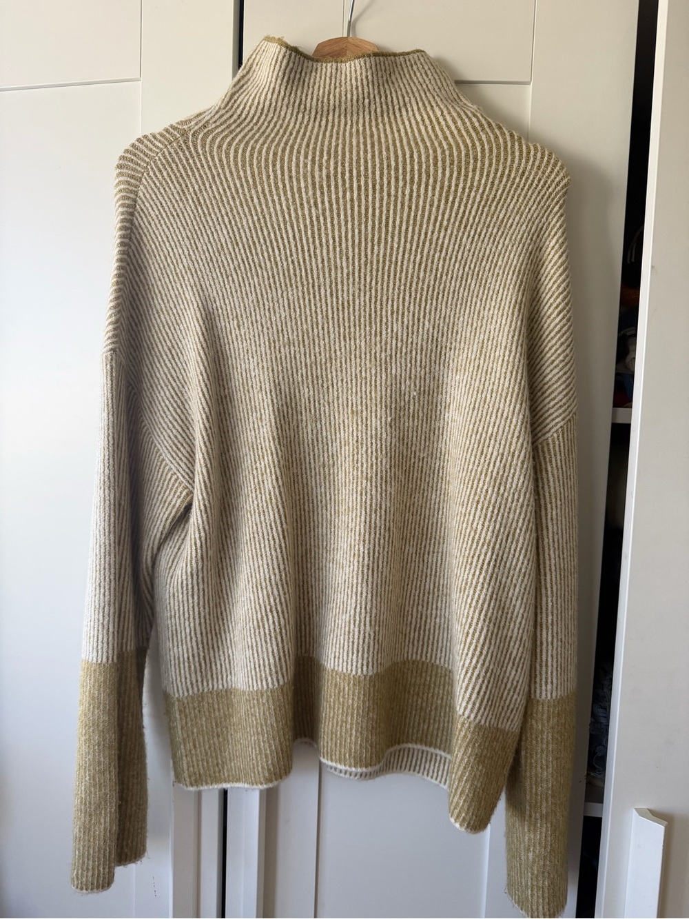 Calvin Klein Jeans Yellow-Tone Ribbed Turtleneck Sweater